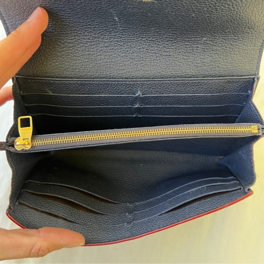Authentic Louis Vuitton Empreinte Sarah Wallet navy red gold - Picture 6 of 9